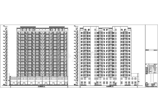绥中县某18层框架商住楼建筑设计施工图-图一