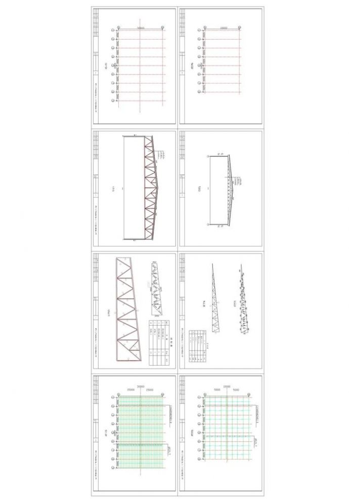 10米三角钢屋架和30米跨钢桁架图纸_图1