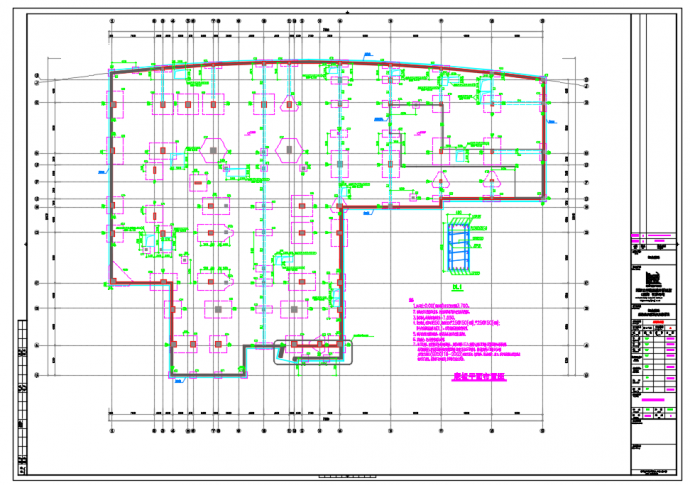 某地中心瑞金宾馆框架结构设计施工CAD图_图1