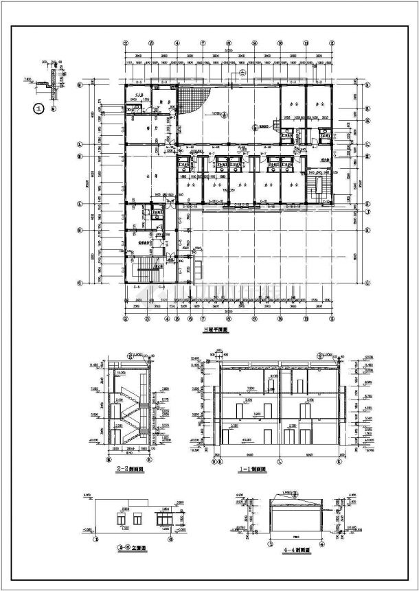 某地三层框架结构厂房建筑设计方案图-图二