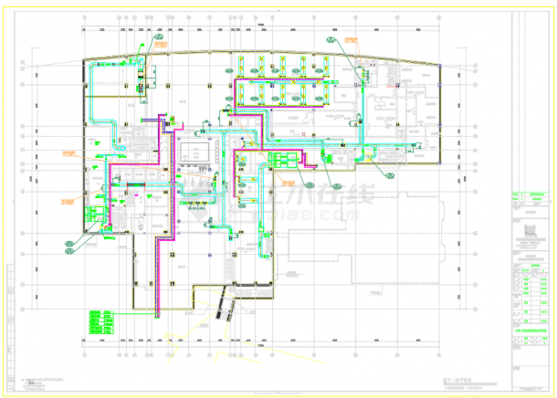 某地中心瑞金宾馆暖通设计施工CAD图-图二