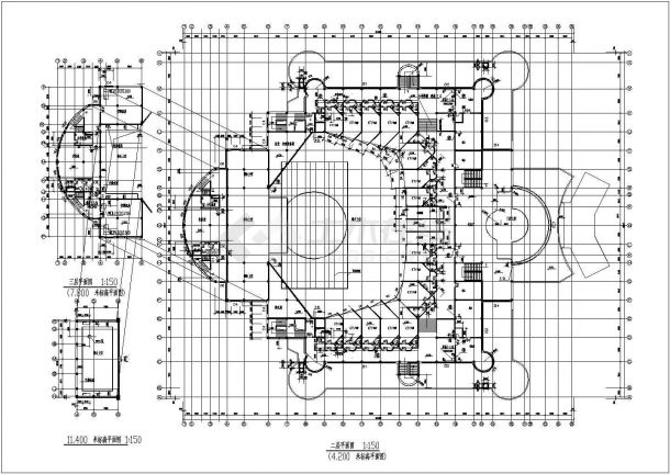 某娱乐中心建筑设计CAD施工平面图-图一