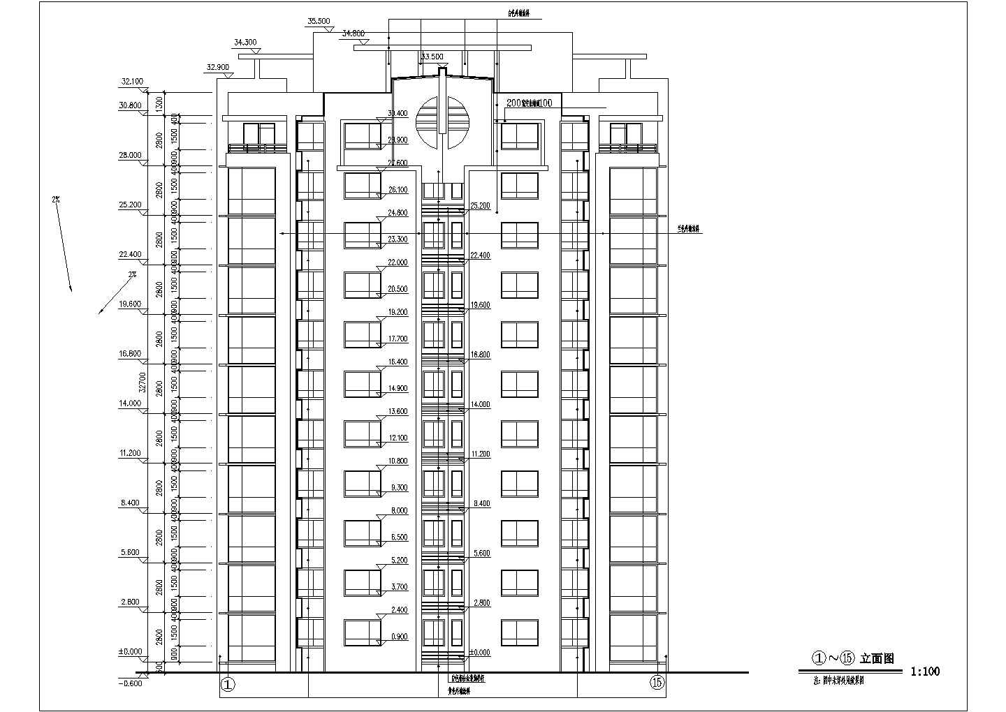 某地11层框架结构塔式高层住宅楼建筑设计施工图