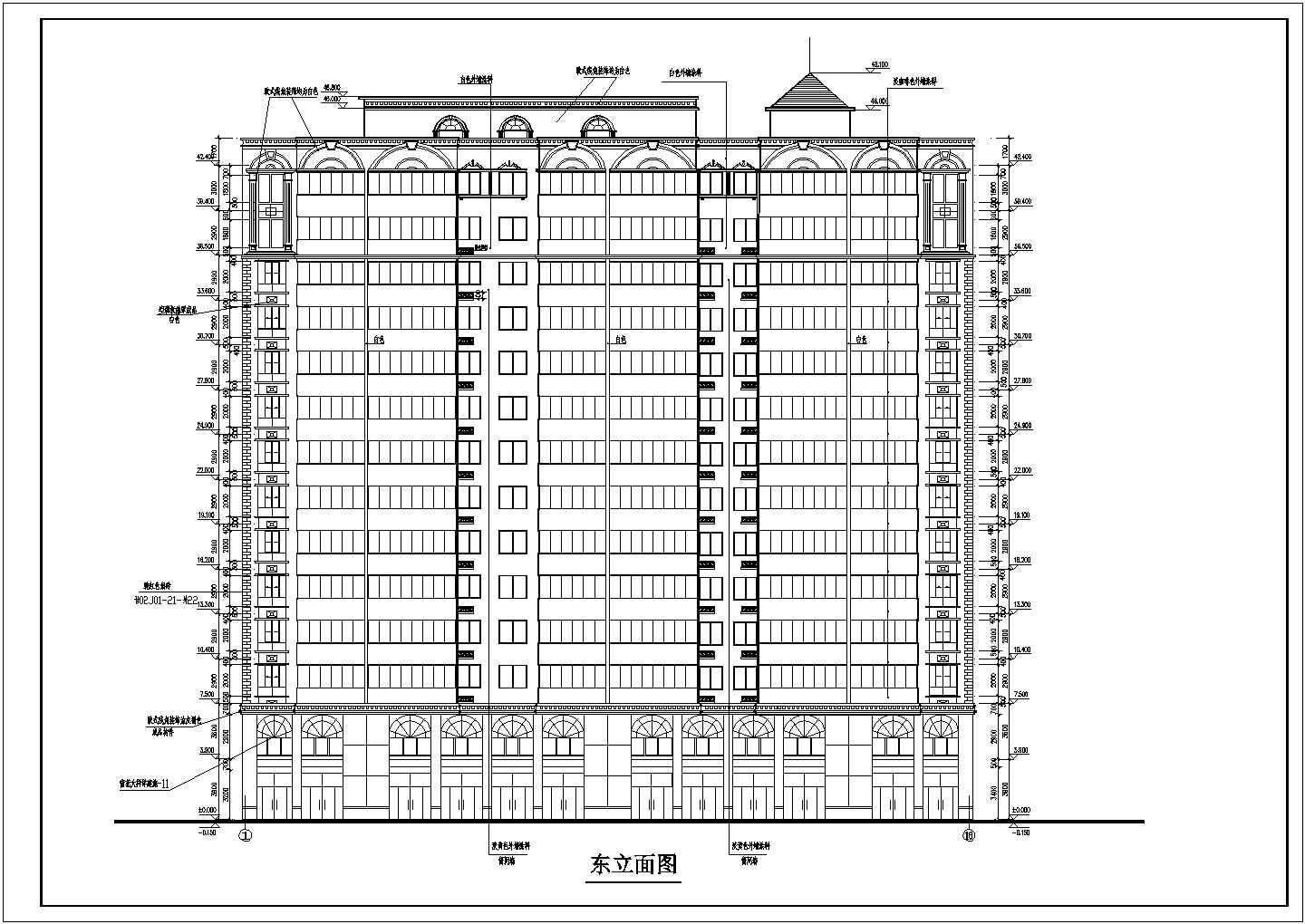 某地14层框架结构高层住宅建筑设计方案图