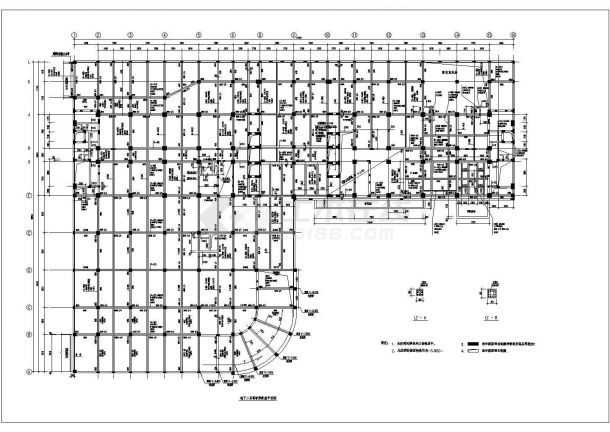 高层混凝土钢结构综合楼施工设计CAD图-图一