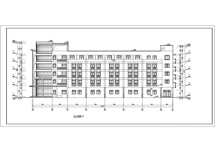 合肥市六层框架结构办公楼建筑设计施工图纸_图1