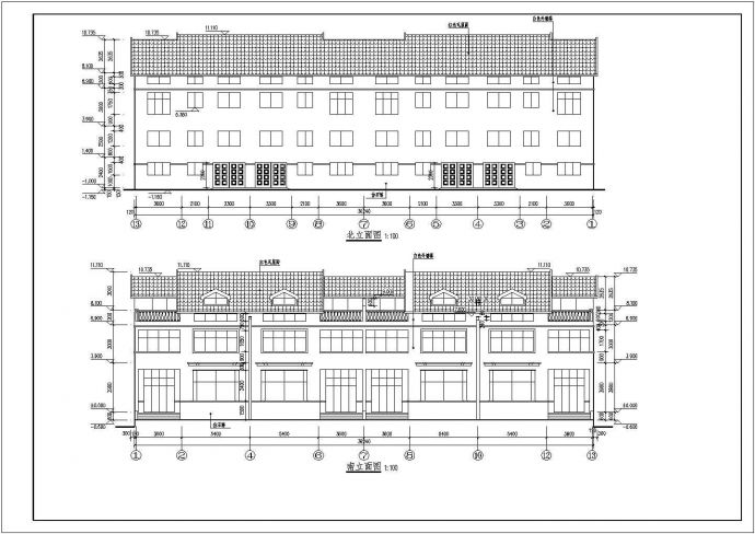 某地四联排3层砖混结构别墅建筑设计施工图纸_图1