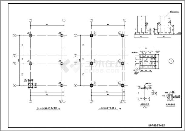 某地区四层钢框架结构厂房结构施工图-图二
