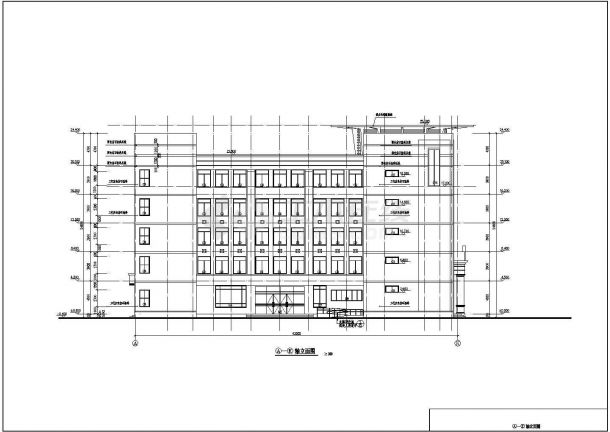 某地五层框架结构商贸城建筑设计施工图-图二