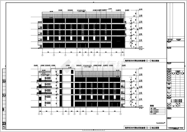 某学校五层框架结构综合实验楼建筑设计方案图-图一