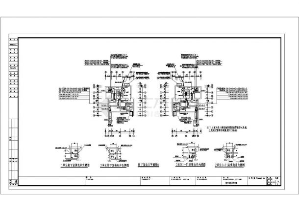 十二层住宅全套详细施工及电气设计CAD图-图二