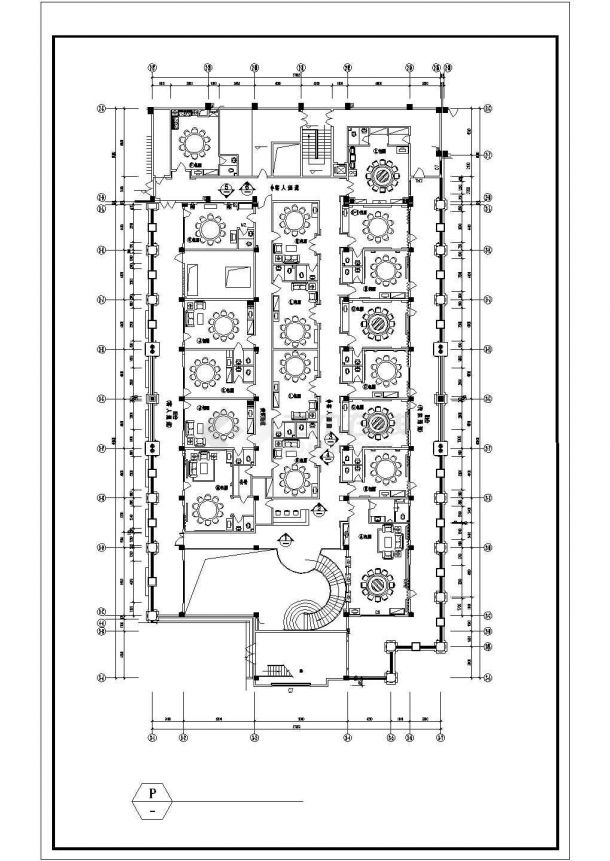  CAD Decoration Drawing of Donghai Chinese Restaurant of a City Hotel - Figure 2