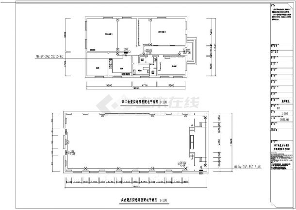 某地区职工食堂、多功能厅电气总设计CAD图-图一