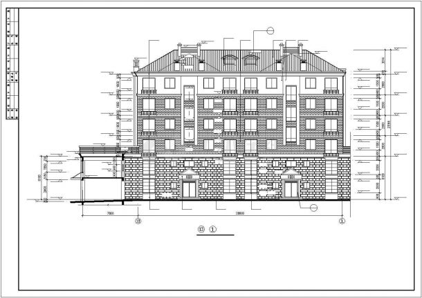 某地区开运别墅建筑设计CAD施工图纸-图一