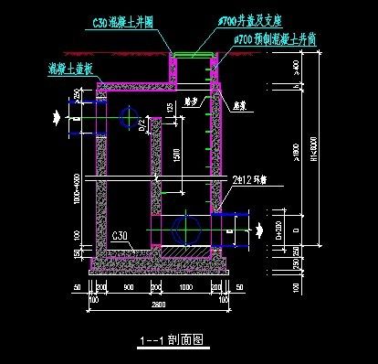 钢砼砖砌竖槽式跌水井施工图