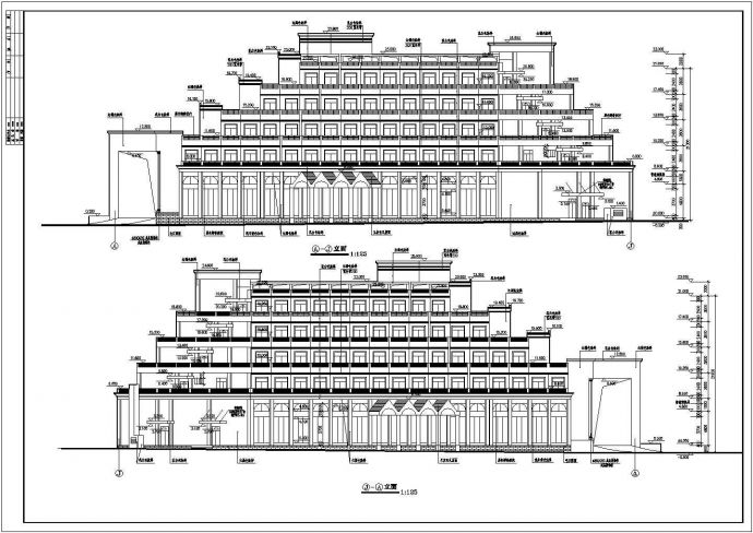 某地五层框架结构宾馆楼建筑设计施工图_图1