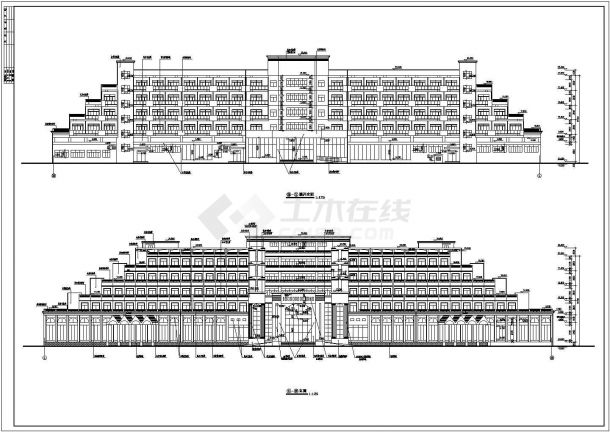 某地五层框架结构宾馆楼建筑设计施工图-图二