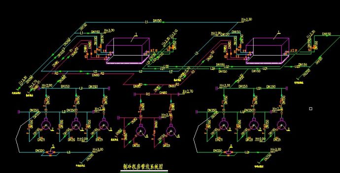 制冷机房管线图_图1
