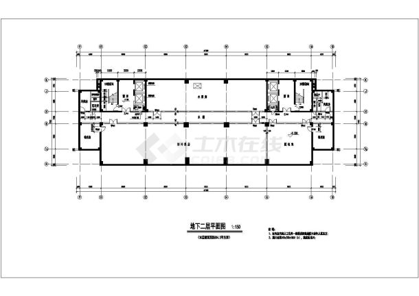 某地18层框架结构办公楼建筑设计平面方案图-图一