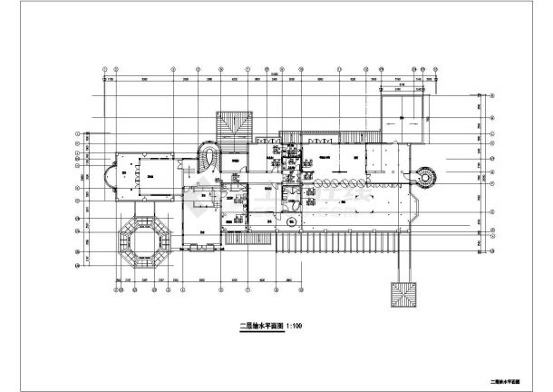 某地区京东全套地源热泵cad平面施工设计图-图二
