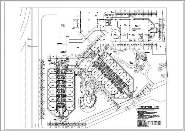 某地区豪华星级酒店建筑通风cad设计施工图-图一