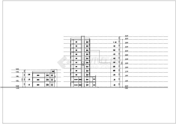 会所综合楼建筑图的完整CAD图纸-图一