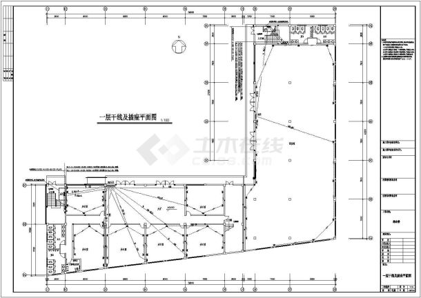 某地区20张大型六层综合楼电施设计图纸（含设计说明）-图一