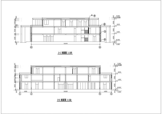 会所建筑施工图纸的完整CAD图纸_图1