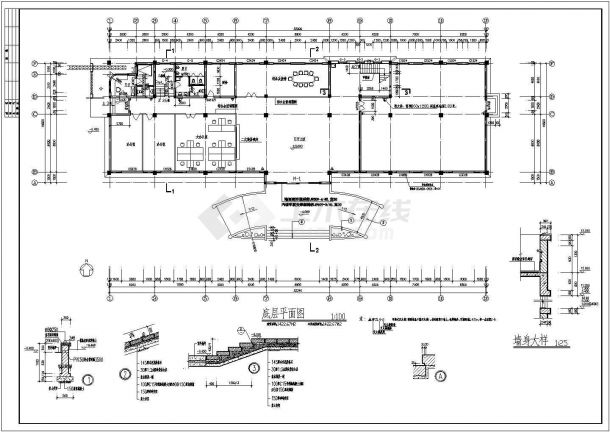 江苏某3层框架综合楼建筑及结构设计施工图-图二