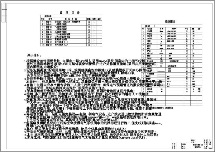 某地区职工宿舍强电设计cad施工图_图1