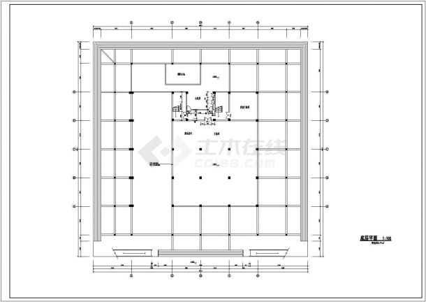 长宽六十米三层博物馆建筑设计CAD图纸-图一