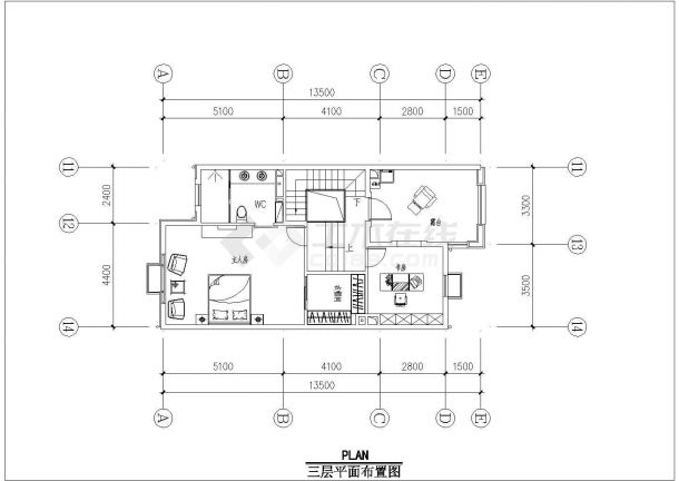惠州某地3层框架结构别墅建筑装饰设计施工图-图一
