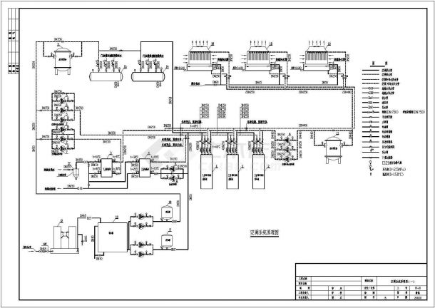 某医院水冷螺杆式热泵机组空调机房设计图-图一