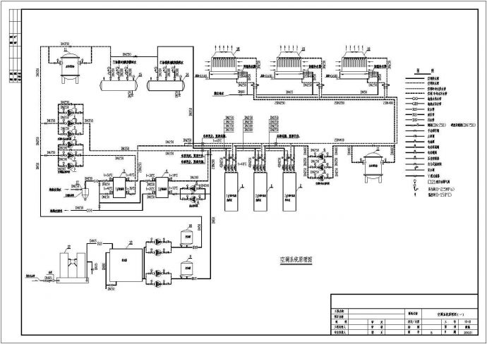 某医院水冷螺杆式热泵机组空调机房设计图_图1