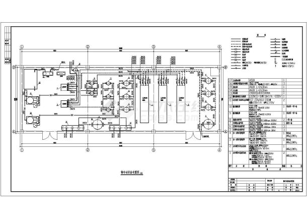 某医院水冷螺杆式热泵机组空调机房设计图-图二