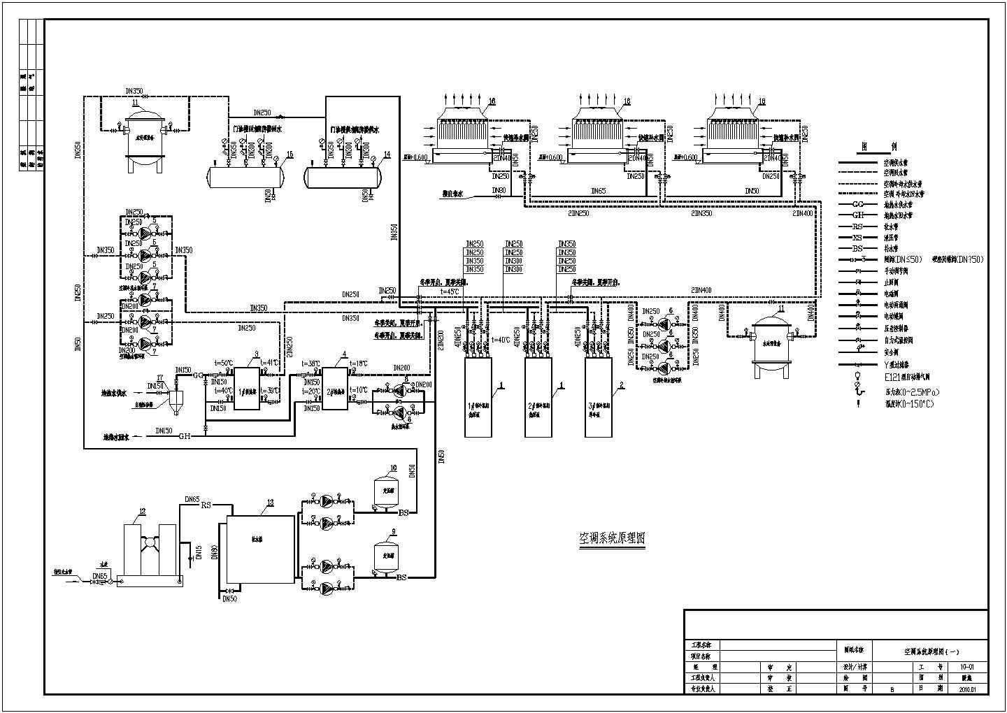 某医院水冷螺杆式热泵机组空调机房设计图