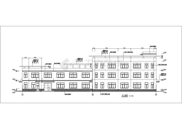 某地三层框架结构厂房建筑施工图纸-图一