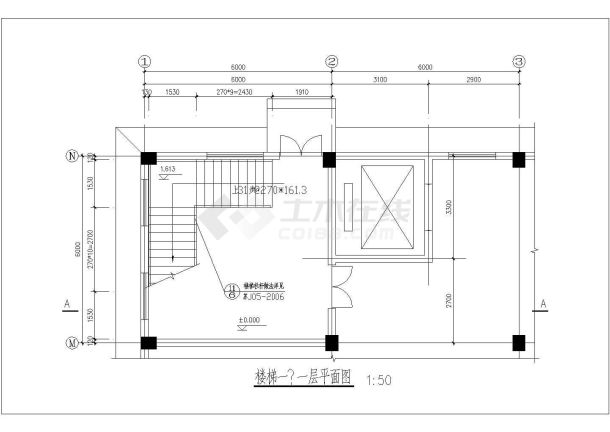 某地三层框架结构厂房建筑施工图纸-图二