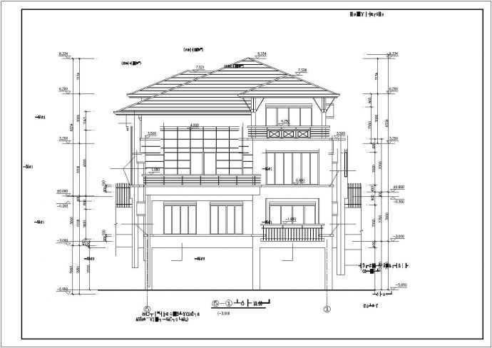 某地3层框架结构山地别墅建筑设计施工图_图1