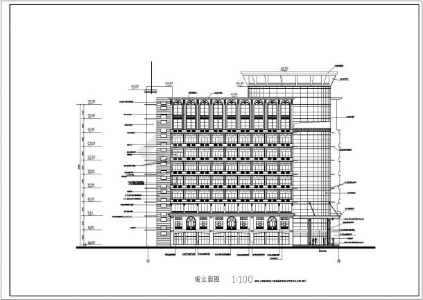 某地10层框架结构大学教学综合楼建筑施工图-图一