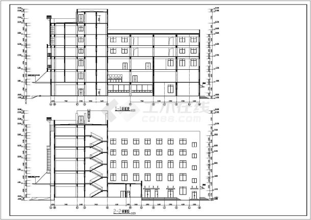 某地6层框架商业综合楼建筑设计施工图-图一