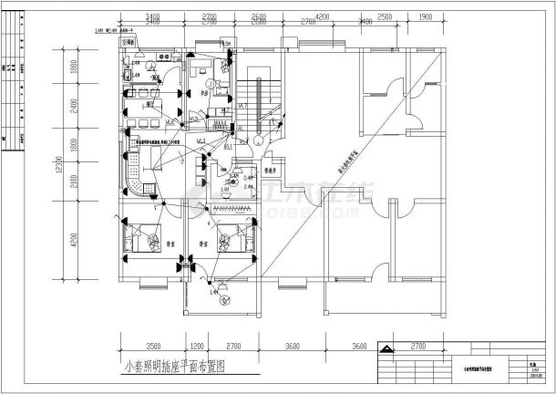某地区57号住宅楼电气设计cad施工图-图二