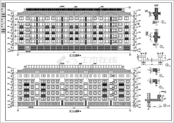 某地5层框架住宅楼建筑设计施工图-图一