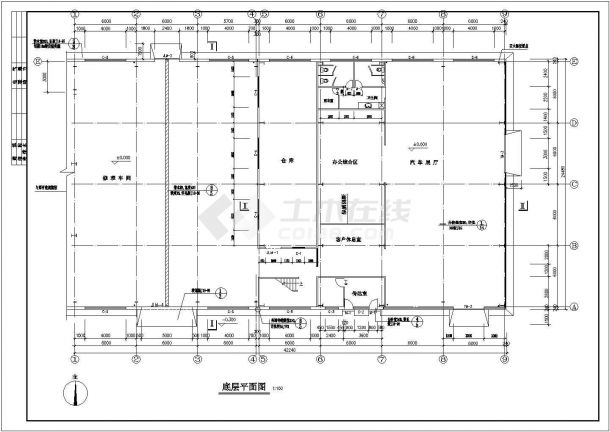 某4S汽车销售大厅钢结构施工图（含建筑设计）-图二