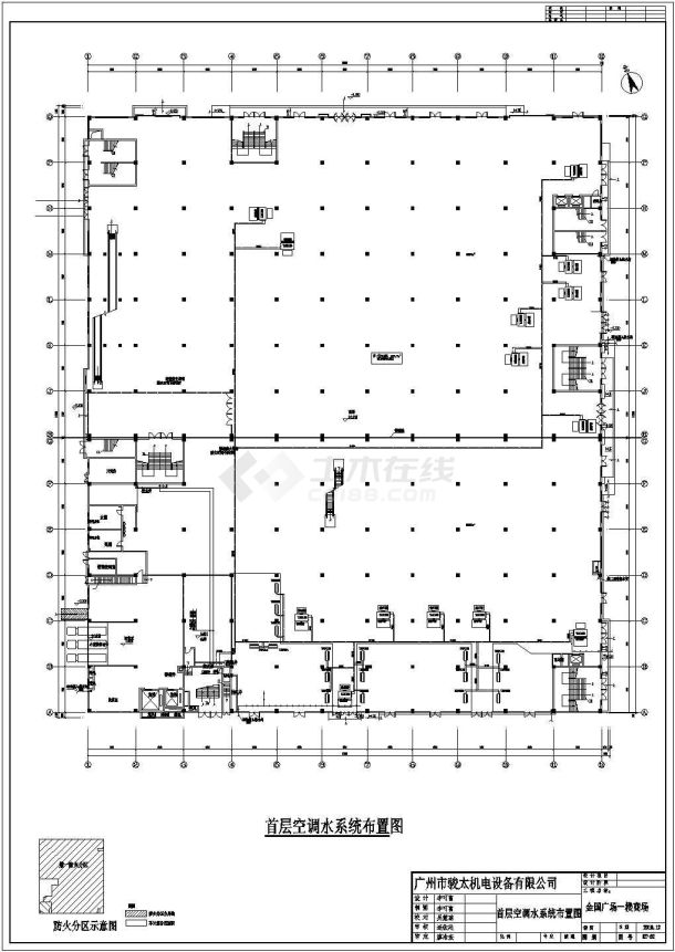 广州金国广场一楼商场风机盘管系统空调设计图-图二
