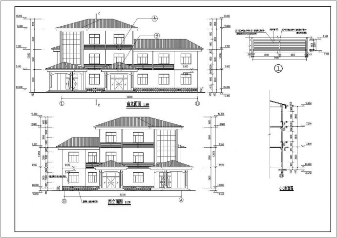 某地三层砖混结构办公楼建筑设计施工图纸_图1