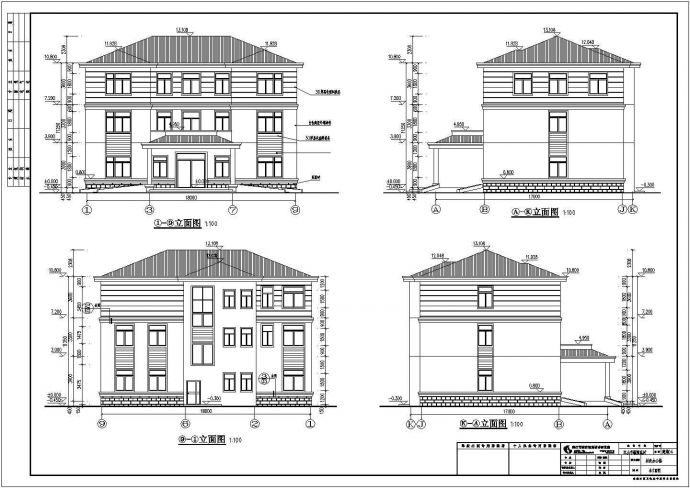 某地3层砖混结构村委办公楼建筑方案设计图_图1