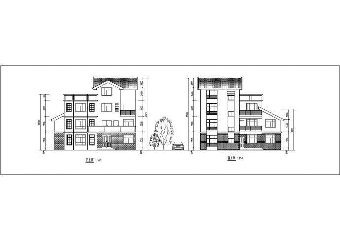 某地四层框架结构住宅楼建筑设计方案图_图1