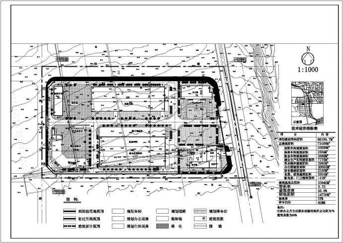 某工业厂区多种总平面规划设计方案图_图1