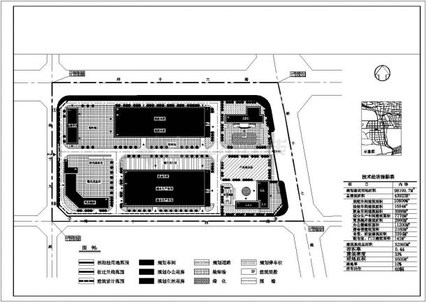 某工业厂区多种总平面规划设计方案图-图二
